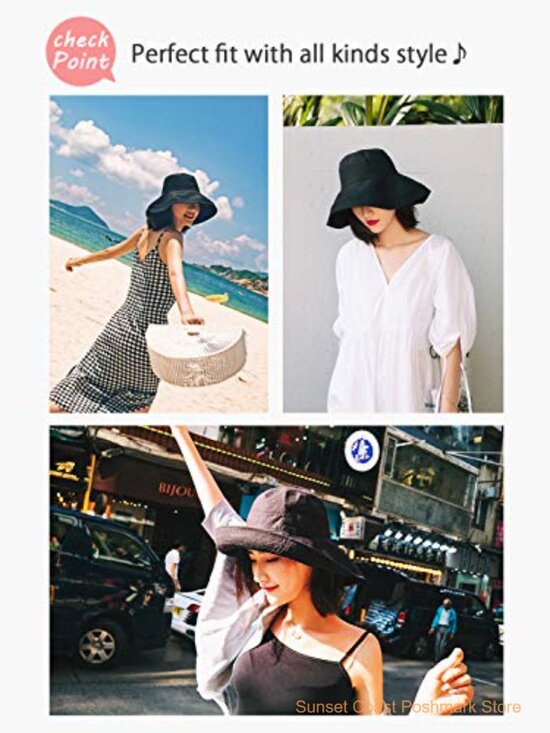 Wide Brim Bucket Sun Hat UPF50+ Foldable Adjustable Travel Beach main image 4